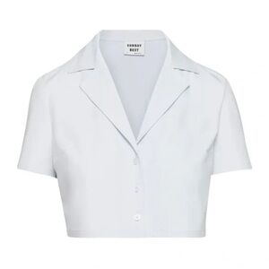 Sunday Best Shirt aritzia tuesday crop womens White preppy academia Size Small